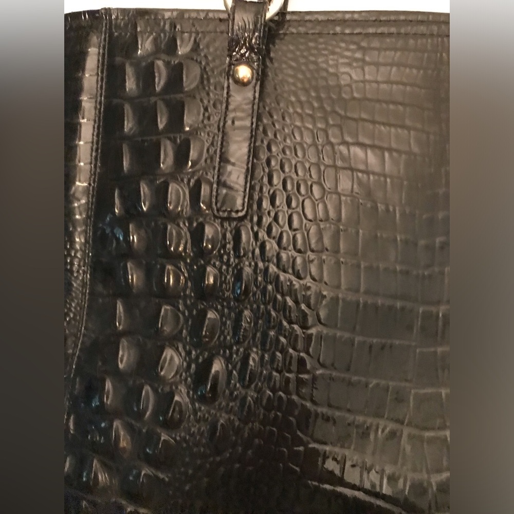 Brahmin Black Croc-Embossed Tote Bag - Picture 7 of 15